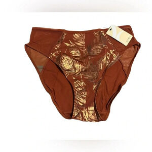 NWT Lively Metallic Palm Mesh High Waist Bikini